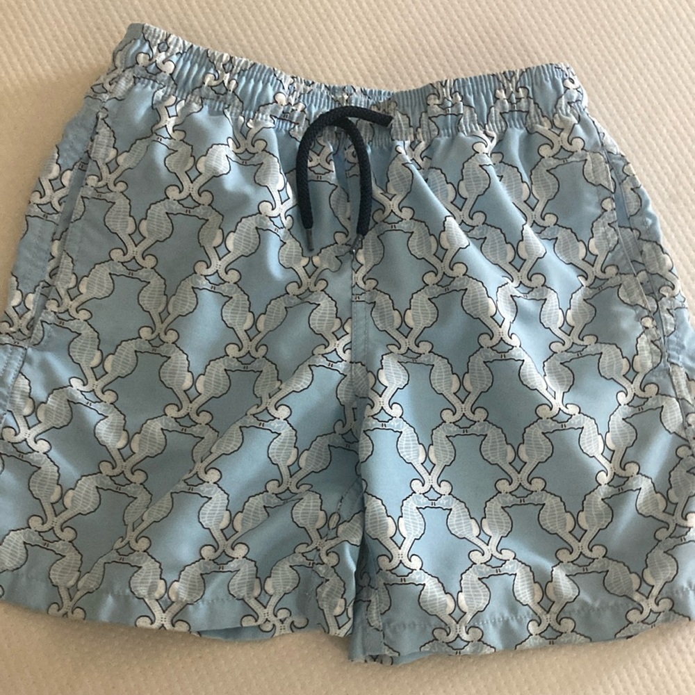 Vilebrequin Kids Swim Trunks - Light Blue and White